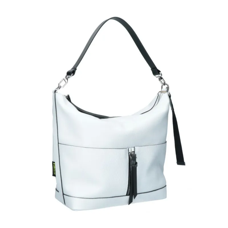 Borsa in pelle Rebelle Eirene Bucket L, bianco 2