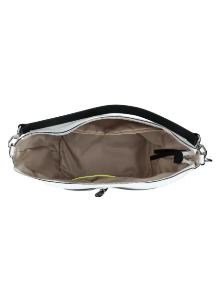 Borsa in pelle Rebelle Eirene Bucket L, bianco