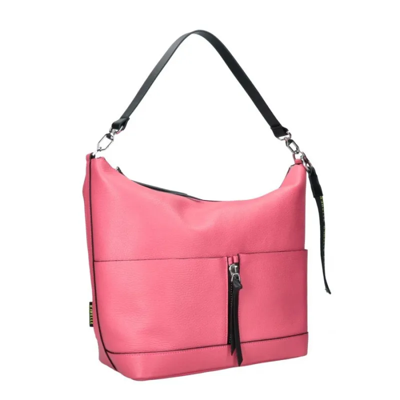 Eirene Rebelle Schultertasche aus Leder, rose 2
