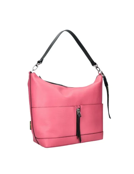 Eirene Rebelle Schultertasche aus Leder, rose