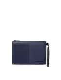 Pochette per iPad®mini in pelle con manico removibile Piquadro David, blu