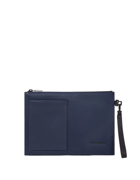 Pochette porta iPad® 11 in pelle comanico removibile Piquadro David, blu