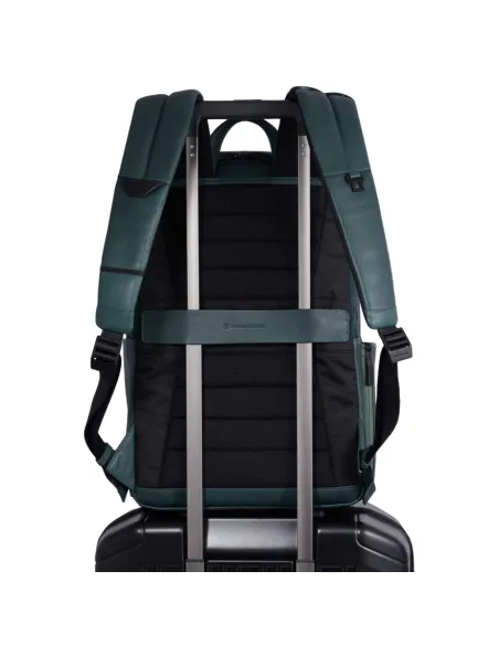 Piquadro David 14" Computer-Rucksack aus Leder, schwarz