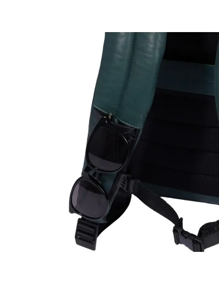 Piquadro David 14" Computer-Rucksack aus Leder, schwarz