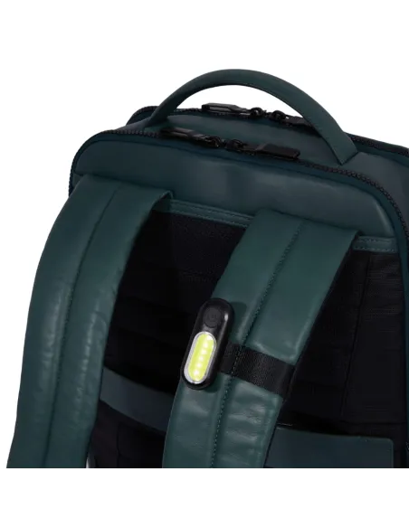 Piquadro David 14" Computer-Rucksack aus Leder, schwarz