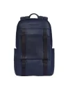 Piquadro David leather 14" laptop backpack, blue