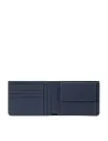 Piquadro David men's leather wallet with coin purse, blue