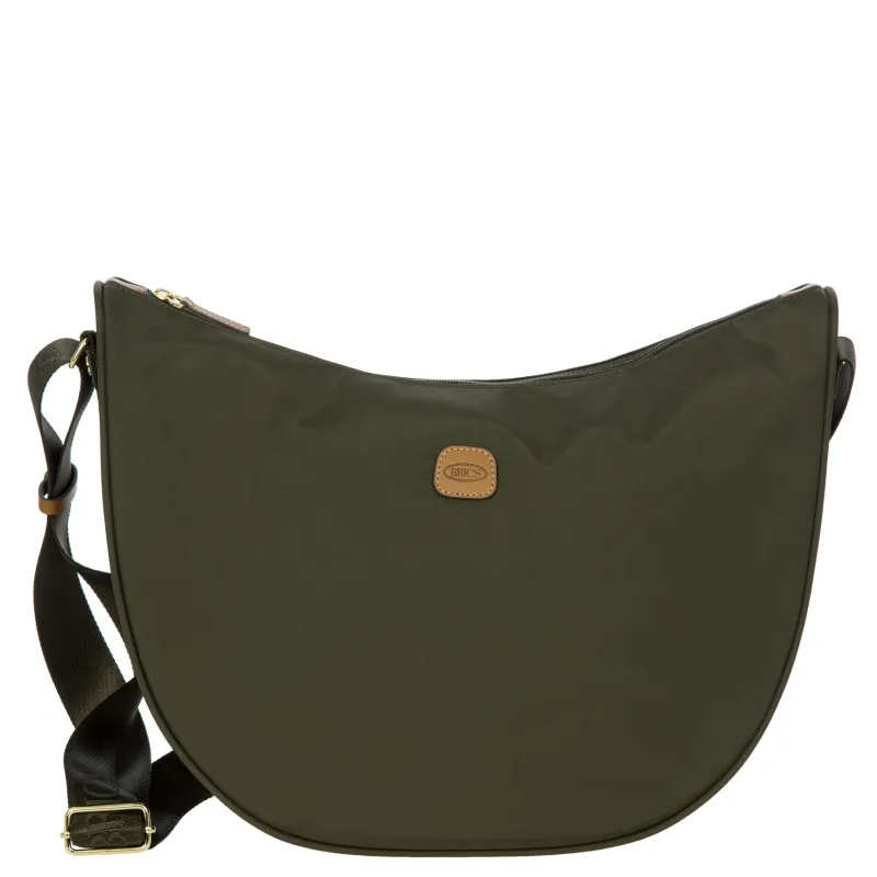 Bric's X-Collection Recycled nylon large shoulder bag, green