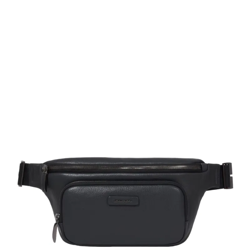 Piquadro Modus Special Leather Bum Bag, black