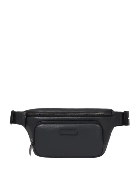 Piquadro Modus Special Leather Bum Bag, black