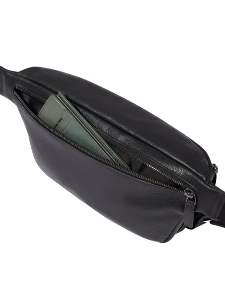 Piquadro Modus Special Leder-Gürteltasche, schwarz