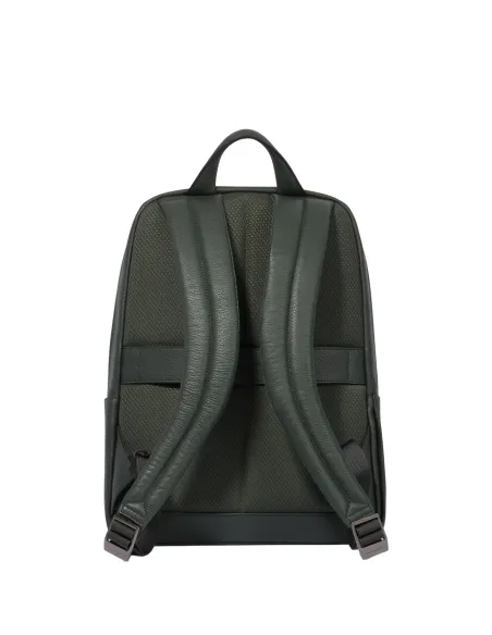 Piquadro Modus Special Leder-Laptop-Rucksack, grün