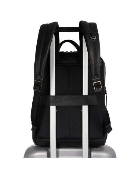 Zaino in pelle sottile porta computer da 14 Piquadro Modus, blu