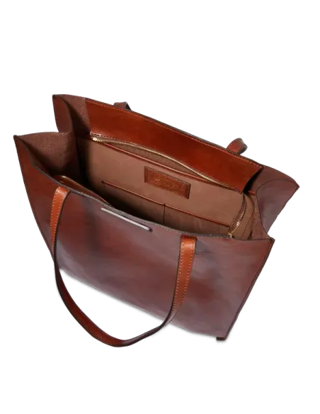 Shopping verticale con chiusura con zip The Bridge Mirra, marrone