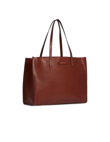 The Bridge Mirra horizontal shopping bag with zip closure, brown