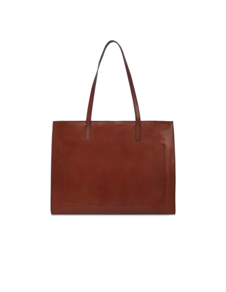 The Bridge Mirra horizontal shopping bag with zip closure, brown