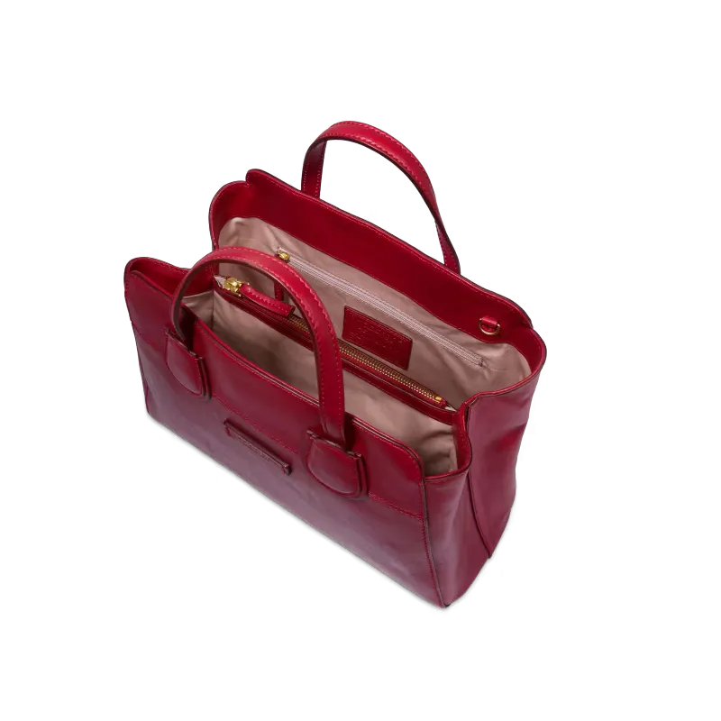 Borsa a mano con tre comparti the Bridge Elettra, rossa 2