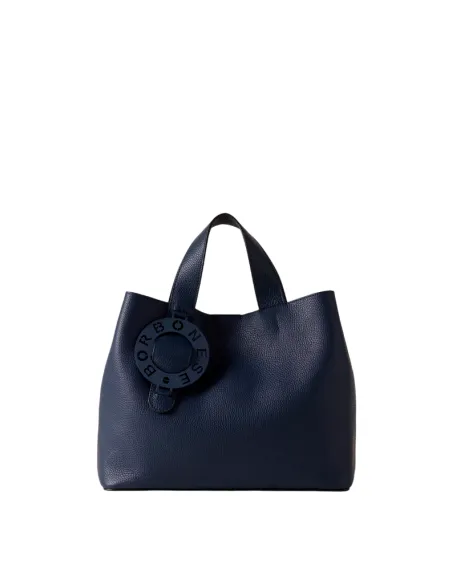 Borbonese 011 women's leather handbag, blue