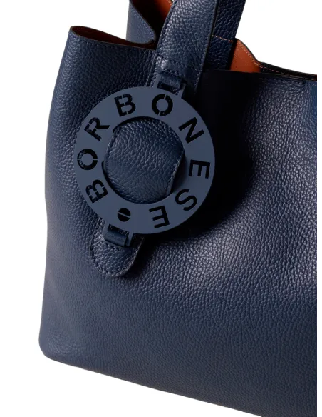 Damen Lederhandtasche Borbonese 011, blau