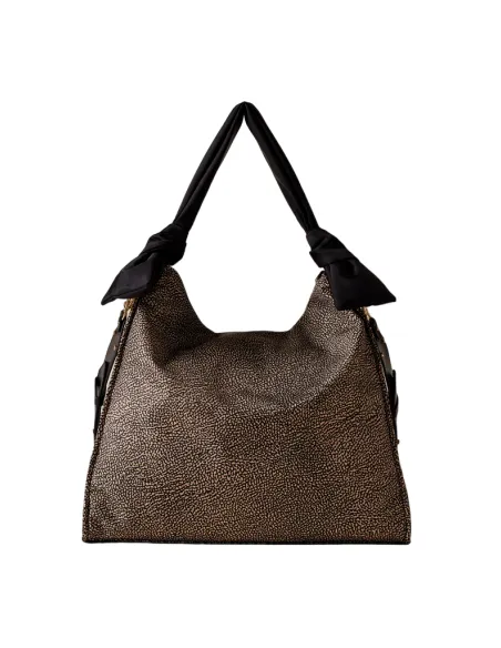 Borsa Borbonese in tessuto riciclato, OP Naturale-Nero