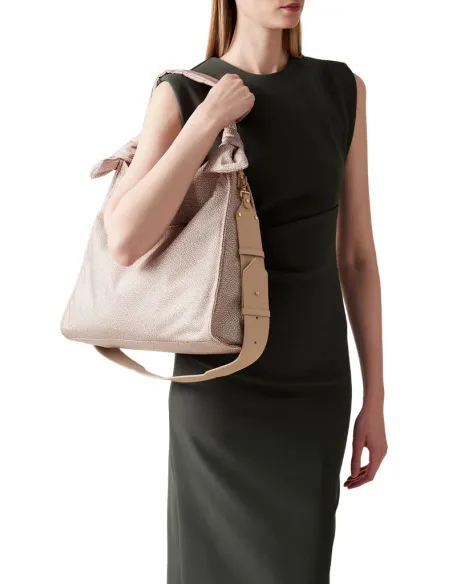 Borbonese Lover shoulder bag, sand