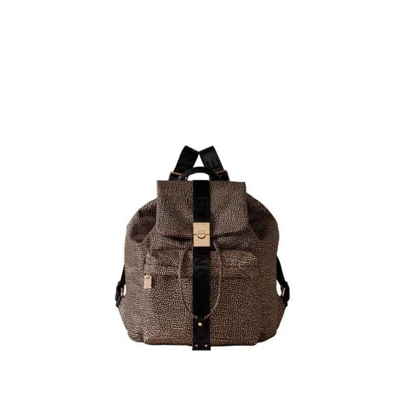 Borbonese Damenrucksack mit Reißverschlusstasche vorne