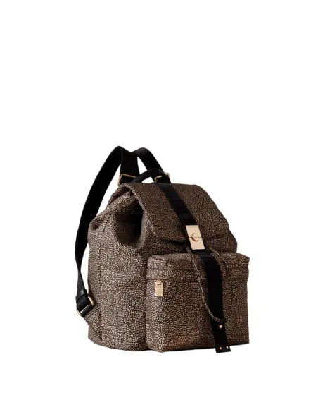 Borbonese women's backpack with zipped front pocket
