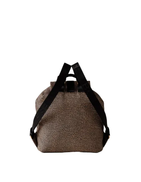 Zaino donna Borbonese con tasca frontale, OP Naturale-nero