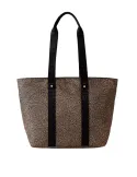 Borbonese Eco Line medium-sized shopping bag, OP Natural-Black