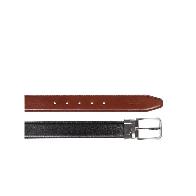 The Bridge Reversible leather belt for men, black-brown 2
