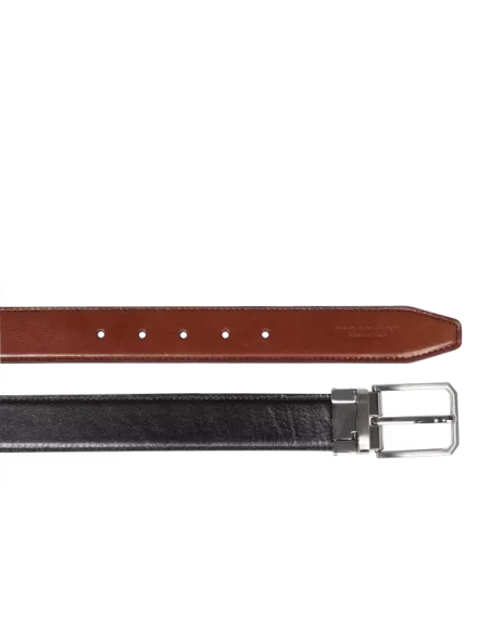 The Bridge Reversible leather belt for men, black-brown