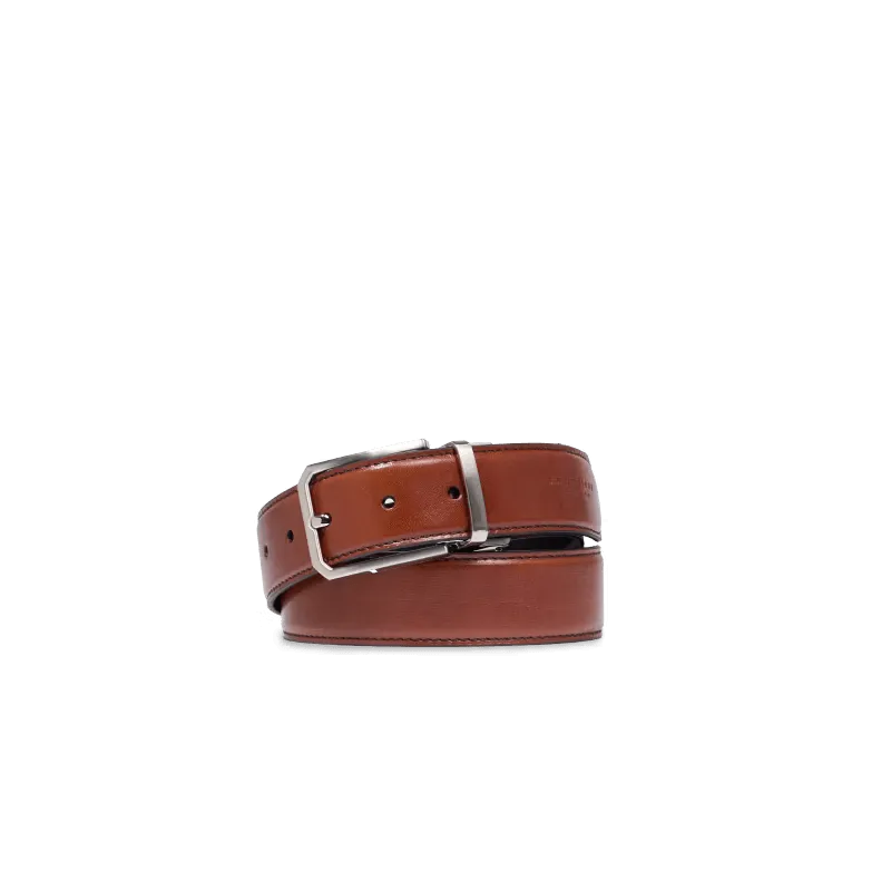 The Bridge Reversible leather belt for men, black-brown