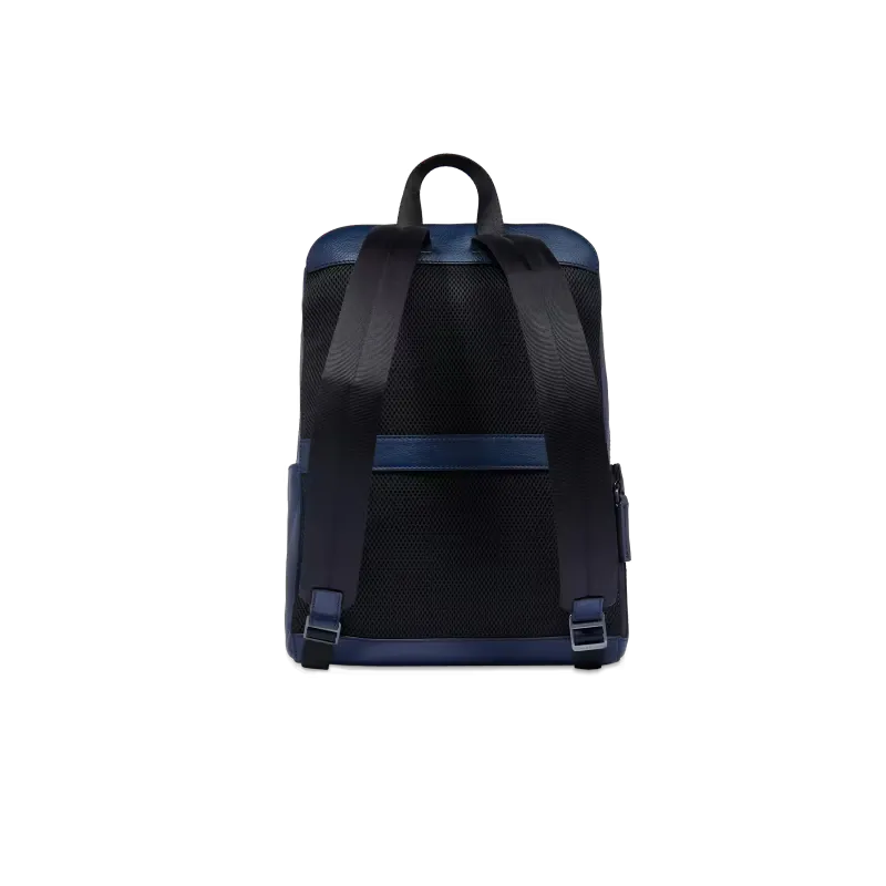 The Bridge Damiano Computer-Rucksack aus Leder, blau 2