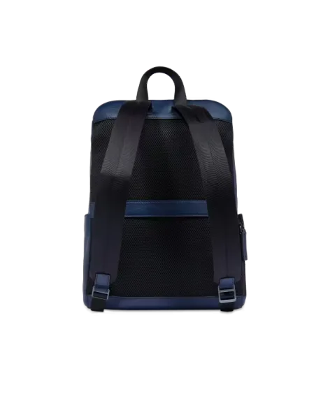 The Bridge Damiano Computer-Rucksack aus Leder, blau