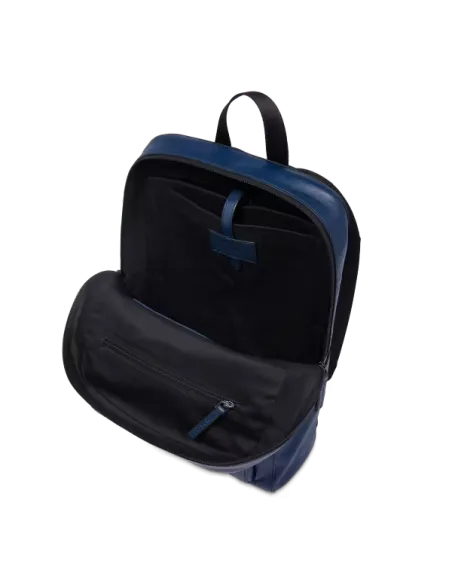 The Bridge Damiano Computer-Rucksack aus Leder, blau
