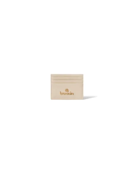 Porta carte di credito in pelle Braccialini basic, beige