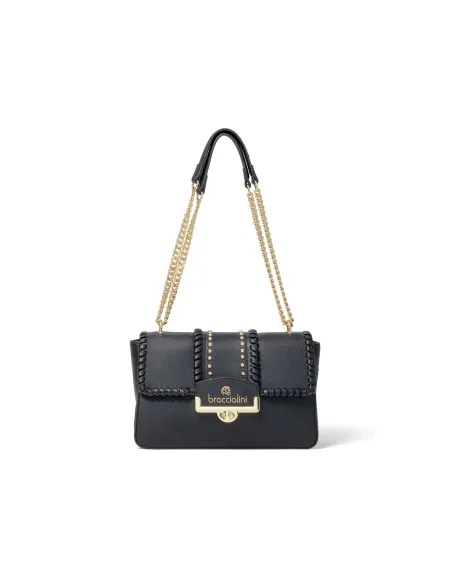 Borsa a spalla Braccialini Ribbon, nera