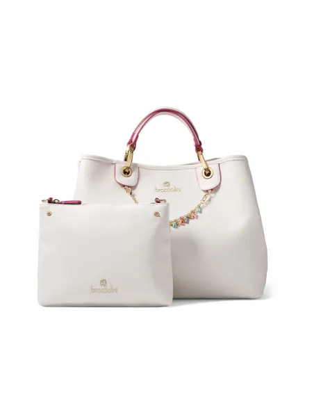 Braccialini Beth, große Damenhandtasche, weiß