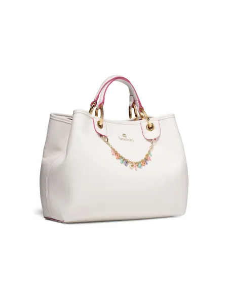 Braccialini Beth, große Damenhandtasche, weiß