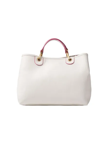 Shopping due manici Braccialini Beth, bianca