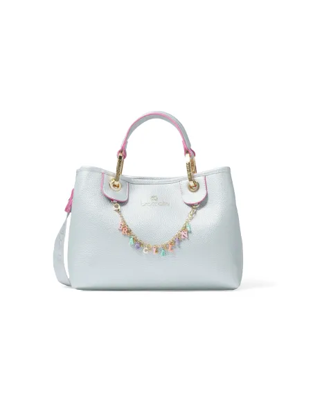 Shopping due manici piccola Braccialini Beth, argento