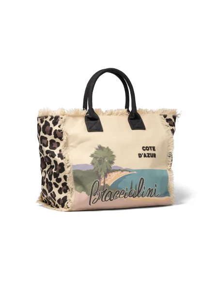 Braccialini canvas shopping bag, Cote D'azure