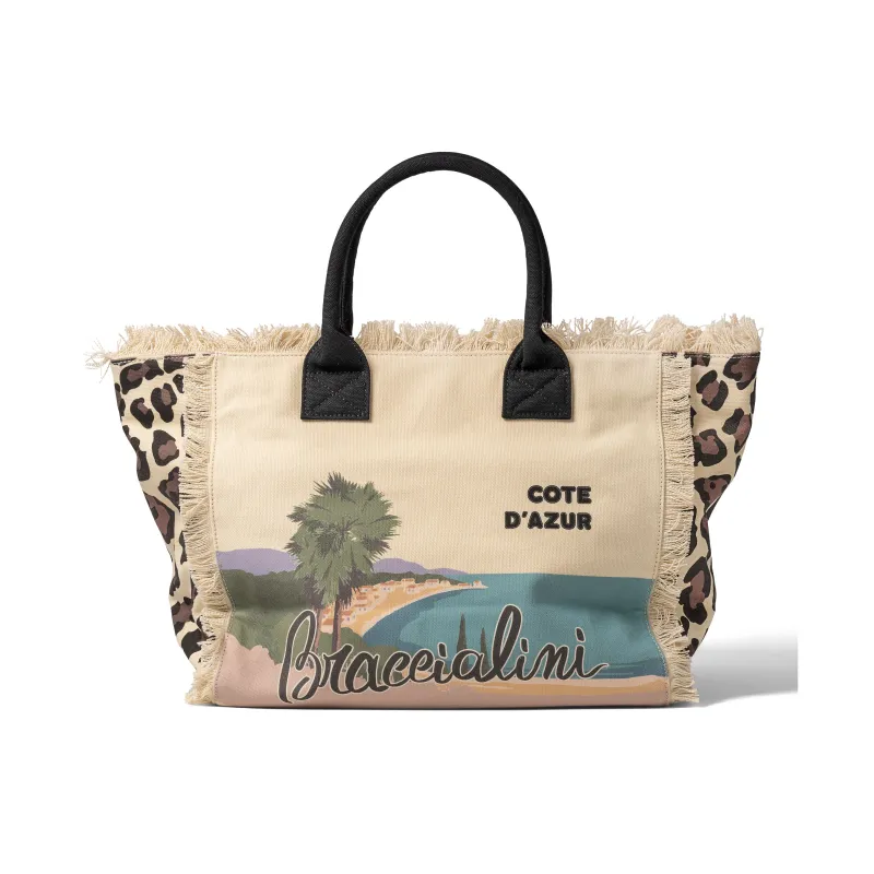 Braccialini canvas shopping bag, Cote D'azure
