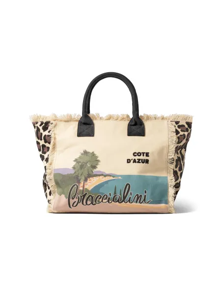 Braccialini canvas shopping bag, Cote D'azure