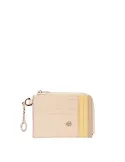 Piquadro Circle Zippered coin pouch with credit card slots, light yellow