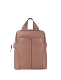 Piquadro Ray leather women's IPad backpack, light brown