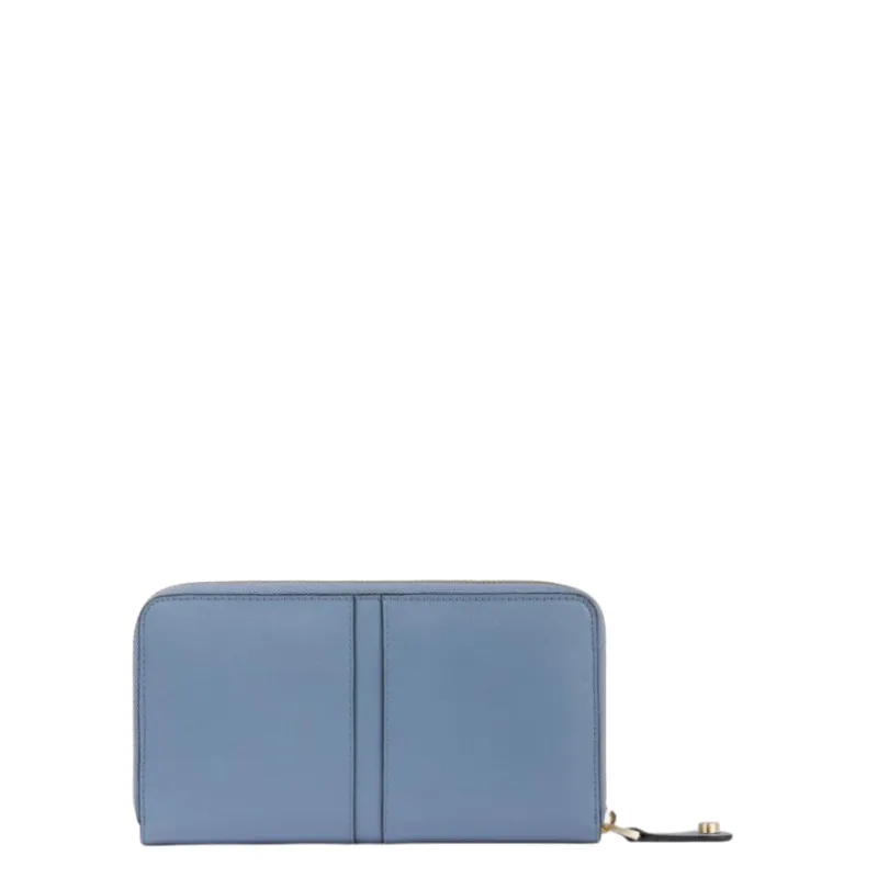 Portafogli donna in pelle con zip Piquadro Ray, azzurro 2