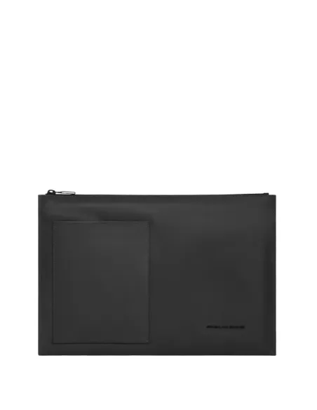 Piquadro David large leather clutch bag, black