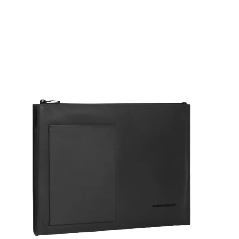 Piquadro David large leather clutch bag, black 2