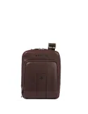 Piquadro Carl leather iPad®mini cross-body bag, brown